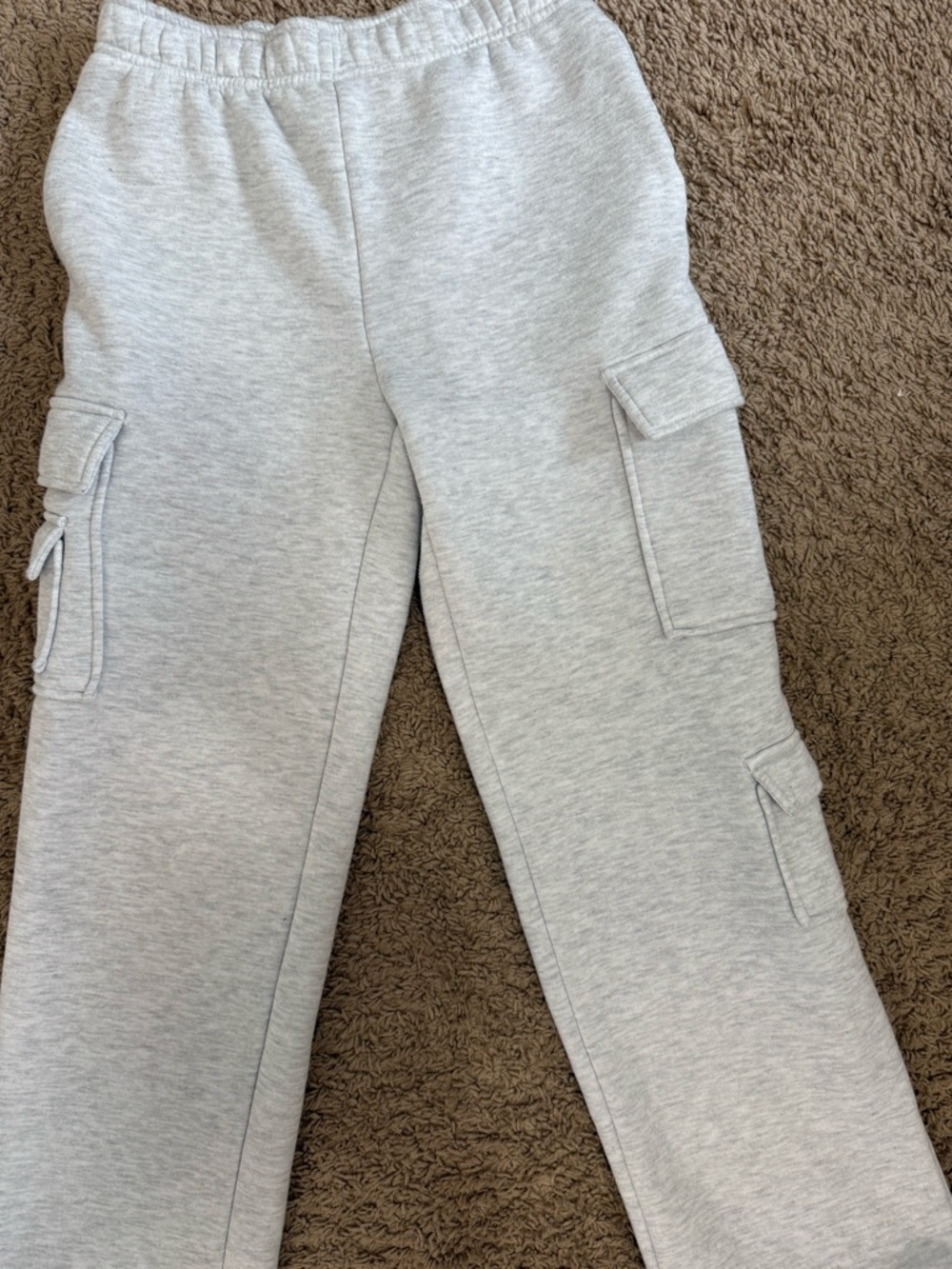 Kids Light Gray Cargo Sweatpants